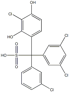 (3-Chlorophenyl)(3,5-dichlorophenyl)(3-chloro-2,4-dihydroxyphenyl)methanesulfonic acid 구조식 이미지