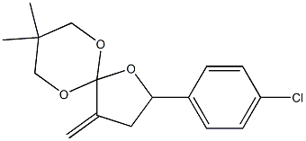 2-(4-Chlorophenyl)-4-methylene-8,8-dimethyl-1,6,10-trioxaspiro[4.5]decane 구조식 이미지
