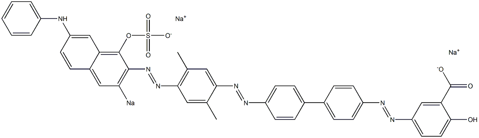 2-Hydroxy-5-[[4'-[[4-[(1-hydroxy-7-phenylamino-3-sodiosulfo-2-naphthalenyl)azo]-2,5-dimethylphenyl]azo]-1,1'-biphenyl-4-yl]azo]benzoic acid sodium salt Structure