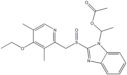 1-(1-Acetyloxyethyl)-2-[(3,5-dimethyl-4-ethoxy-2-pyridinyl)methylsulfinyl]-1H-benzimidazole 구조식 이미지