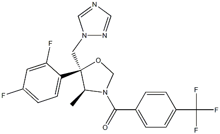 (4S,5S)-5-(2,4-Difluorophenyl)-4-methyl-3-[4-(trifluoromethyl)benzoyl]-5-[(1H-1,2,4-triazol-1-yl)methyl]oxazolidine 구조식 이미지