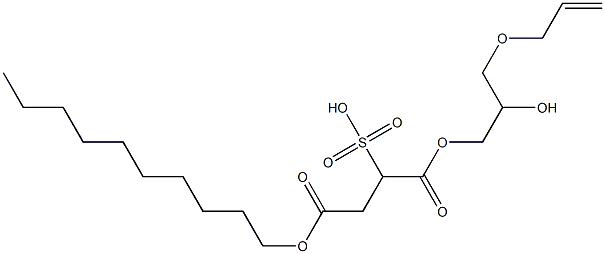 2-Decyloxycarbonyl-1-(3-allyloxy-2-hydroxypropoxycarbonyl)ethanesulfonic acid 구조식 이미지