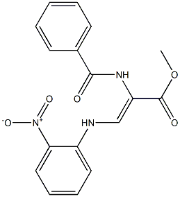 (Z)-3-[(2-Nitrophenyl)amino]-2-(benzoylamino)acrylic acid methyl ester 구조식 이미지