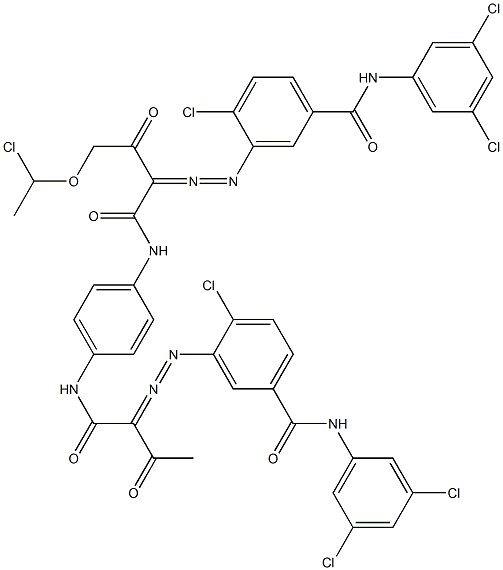 3,3'-[2-[(1-Chloroethyl)oxy]-1,4-phenylenebis[iminocarbonyl(acetylmethylene)azo]]bis[N-(3,5-dichlorophenyl)-4-chlorobenzamide] Structure