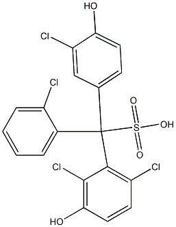 (2-Chlorophenyl)(3-chloro-4-hydroxyphenyl)(2,6-dichloro-3-hydroxyphenyl)methanesulfonic acid 구조식 이미지