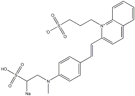 1-(3-Sulfonatopropyl)-2-[4-[N-methyl-N-(2-sodiosulfoethyl)amino]styryl]quinolin-1-ium Structure