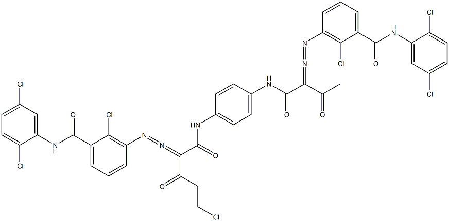 3,3'-[2-(Chloromethyl)-1,4-phenylenebis[iminocarbonyl(acetylmethylene)azo]]bis[N-(2,5-dichlorophenyl)-2-chlorobenzamide] Structure