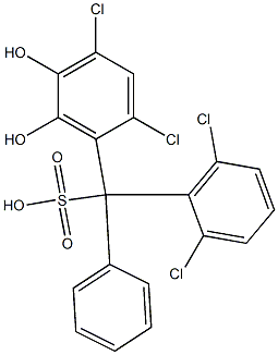 (2,6-Dichlorophenyl)(2,4-dichloro-5,6-dihydroxyphenyl)phenylmethanesulfonic acid Structure