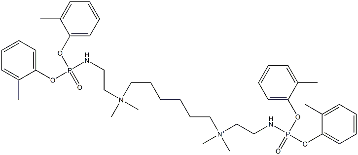 N,N'-Bis[2-[[bis(2-methylphenoxy)phosphinyl]amino]ethyl]-N,N,N',N'-tetramethyl-1,6-hexanediaminium 구조식 이미지