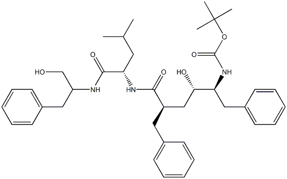 (2S)-2-[[(2R,4S,5S)-5-(tert-Butoxycarbonylamino)-2-benzyl-4-hydroxy-6-phenylhexanoyl]amino]-N-(1-hydroxymethyl-2-phenylethyl)-4-methylpentanamide Structure