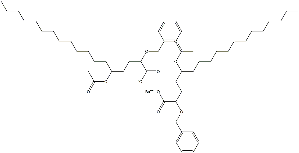 Bis(2-benzyloxy-5-acetyloxystearic acid)barium salt 구조식 이미지