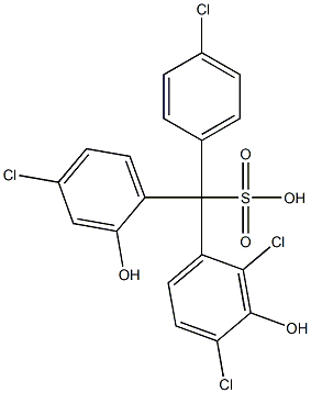 (4-Chlorophenyl)(4-chloro-2-hydroxyphenyl)(2,4-dichloro-3-hydroxyphenyl)methanesulfonic acid 구조식 이미지