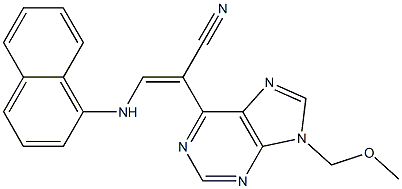 9-(Methoxymethyl)-6-[(E)-1-cyano-2-(1-naphtylamino)ethenyl]-9H-purine 구조식 이미지