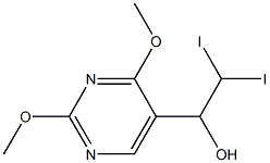 2,4-Dimethoxy-5-(1-hydroxy-2,2-diiodoethyl)pyrimidine 구조식 이미지