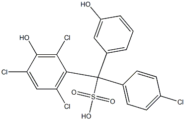 (4-Chlorophenyl)(2,4,6-trichloro-3-hydroxyphenyl)(3-hydroxyphenyl)methanesulfonic acid Structure
