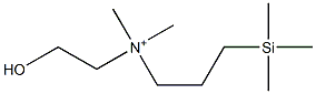 N-(2-Hydroxyethyl)-N,N-dimethyl-3-(trimethylsilyl)-1-propanaminium 구조식 이미지