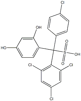 (4-Chlorophenyl)(2,4,6-trichlorophenyl)(2,4-dihydroxyphenyl)methanesulfonic acid 구조식 이미지