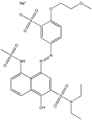 5-(3-Diethylaminosulfonyl-4-hydroxy-8-methylsulfonylamino-1-naphtylazo)-2-(2-methoxyethoxy)benzenesulfonic acid sodium salt Structure