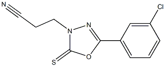 5-(3-Chlorophenyl)-2-thioxo-1,3,4-oxadiazole-3-propiononitrile 구조식 이미지