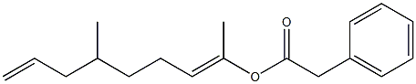 Phenylacetic acid 1,5-dimethyl-1,7-octadienyl ester 구조식 이미지