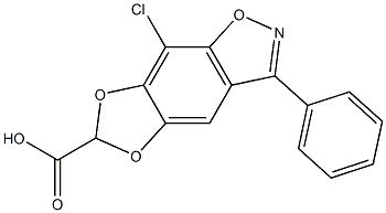 4-Chloro-7-phenyl-6-aza-5-oxa-5H-indeno[5,6-d]-1,3-dioxole-2-carboxylic acid 구조식 이미지