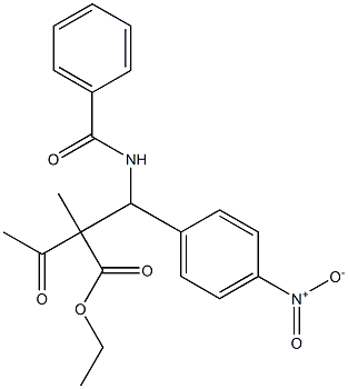 2-Methyl-2-[(benzoylamino)(4-nitrophenyl)methyl]-3-oxobutyric acid ethyl ester Structure