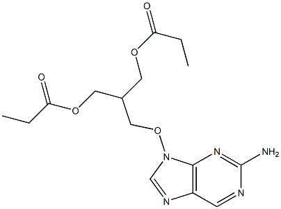 2-Amino-9-(3-propionyloxy-2-propionyloxymethylpropyloxy)-9H-purine Structure