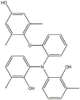 N,N-Bis(2-hydroxy-3-methylphenyl)-2-(4-hydroxy-2,6-dimethylphenoxy)benzenamine 구조식 이미지