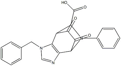 1-Benzyl-4,5,6,7-tetrahydro-5-phenyloxalyl-1H-imidazo[4,5-c]pyridine-6-carboxylic acid 구조식 이미지