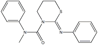 2-Phenylimino-3-(methyl(phenyl)aminocarbonyl)tetrahydro-2H-1,3-thiazine 구조식 이미지