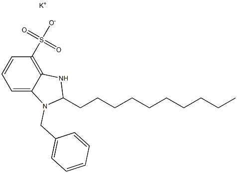 1-Benzyl-2-decyl-2,3-dihydro-1H-benzimidazole-4-sulfonic acid potassium salt Structure