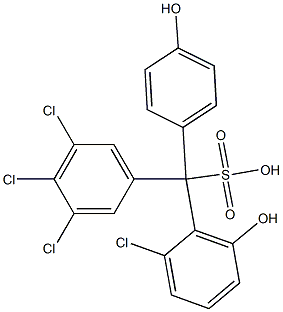 (2-Chloro-6-hydroxyphenyl)(3,4,5-trichlorophenyl)(4-hydroxyphenyl)methanesulfonic acid 구조식 이미지
