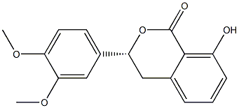 (R)-3,4-Dihydro-8-hydroxy-3-(3,4-dimethoxyphenyl)-1H-2-benzopyran-1-one 구조식 이미지