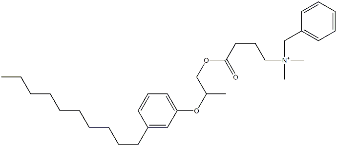 N,N-Dimethyl-N-benzyl-N-[3-[[2-(3-decylphenyloxy)propyl]oxycarbonyl]propyl]aminium 구조식 이미지