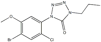 1-(2-Chloro-4-bromo-5-methoxyphenyl)-4-propyl-1H-tetrazol-5(4H)-one 구조식 이미지