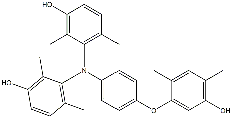 N,N-Bis(3-hydroxy-2,6-dimethylphenyl)-4-(5-hydroxy-2,4-dimethylphenoxy)benzenamine 구조식 이미지