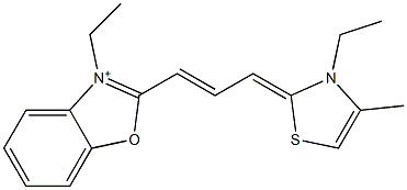 3-Ethyl-2-[3-(3-ethyl-4-methylthiazol-2(3H)-ylidene)-1-propenyl]benzoxazolium 구조식 이미지