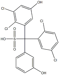 (2,5-Dichlorophenyl)(2,3-dichloro-5-hydroxyphenyl)(3-hydroxyphenyl)methanesulfonic acid 구조식 이미지