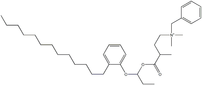 N,N-Dimethyl-N-benzyl-N-[3-[[1-(2-tridecylphenyloxy)propyl]oxycarbonyl]butyl]aminium 구조식 이미지