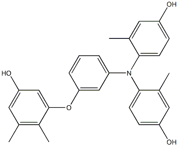 N,N-Bis(4-hydroxy-2-methylphenyl)-3-(5-hydroxy-2,3-dimethylphenoxy)benzenamine 구조식 이미지