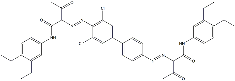 4,4'-Bis[[1-(3,4-diethylphenylamino)-1,3-dioxobutan-2-yl]azo]-3,5-dichloro-1,1'-biphenyl Structure