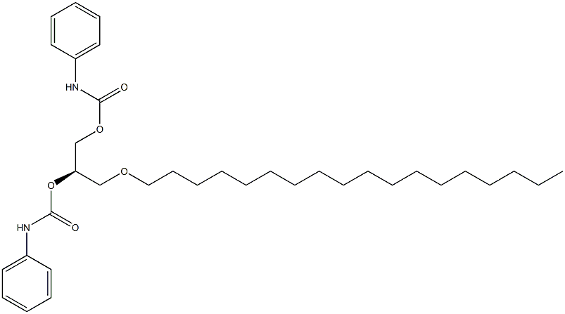 [R,(-)]-1-O,2-O-Bis(N-phenylcarbamoyl)-3-O-octadecyl-D-glycerol 구조식 이미지