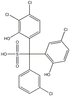 (3-Chlorophenyl)(3-chloro-6-hydroxyphenyl)(3,4-dichloro-2-hydroxyphenyl)methanesulfonic acid Structure