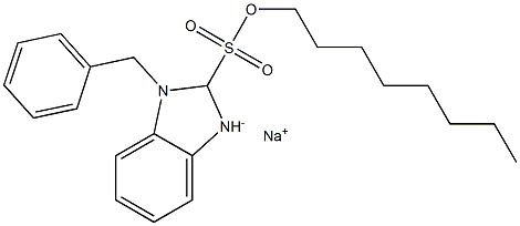 1-Benzyl-2,3-dihydro-2-octyl-1H-benzimidazole-2-sulfonic acid sodium salt Structure