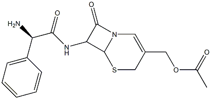 3-Acetoxymethyl-7-[(R)-2-amino-2-phenylacetylamino]-5-thia-1-azabicyclo[4.2.0]oct-2-en-8-one 구조식 이미지