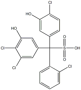 (2-Chlorophenyl)(4-chloro-3-hydroxyphenyl)(3,4-dichloro-5-hydroxyphenyl)methanesulfonic acid Structure