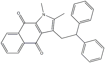 3-(2,2-Diphenylethyl)-1,2-dimethyl-1H-benz[f]indole-4,9-dione 구조식 이미지