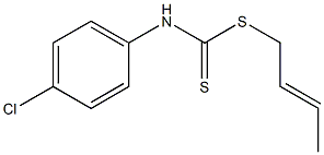 N-(4-Chlorophenyl)dithiocarbamic acid [(E)-2-butenyl] ester 구조식 이미지