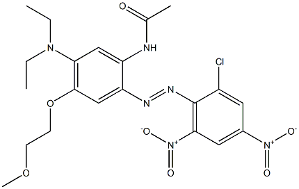 2'-[(2-Chloro-4,6-dinitrophenyl)azo]-5'-diethylamino-4'-(2-methoxyethoxy)acetanilide 구조식 이미지