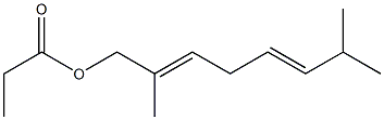 Propionic acid 2,7-dimethyl-2,5-octadienyl ester 구조식 이미지